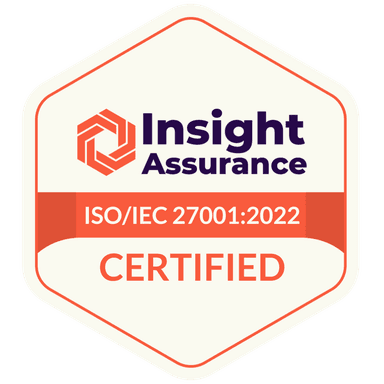 ISO/IEC 27001:2022 Certified by Insight Assurance